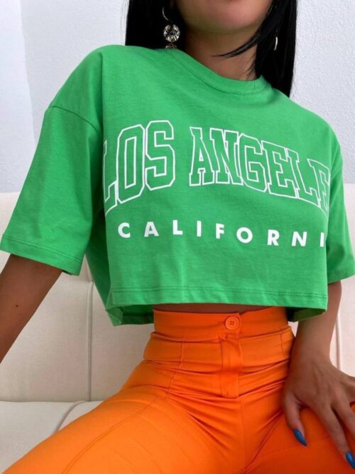 crop top με κοντό μανίκι Los Angeles (3)