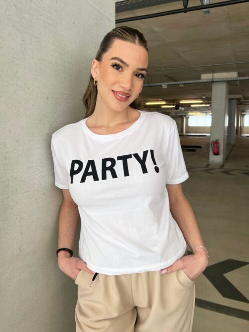 T-shirt λευκό party (2)