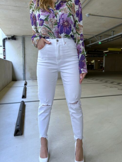 Παντελόνι τζιν λευκό (3)