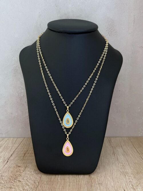 Edith baby pink & blue necklace (2)