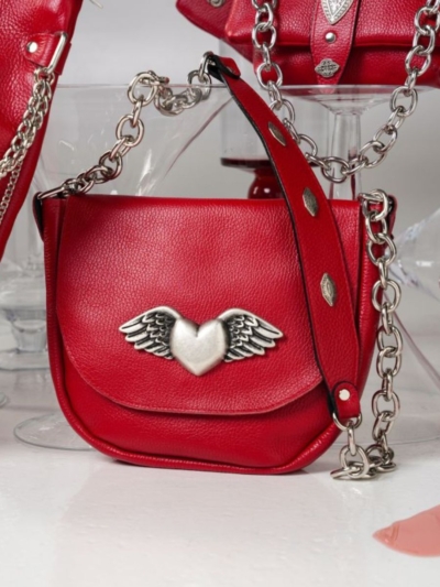 Eros red δερμάτινη τσάντα