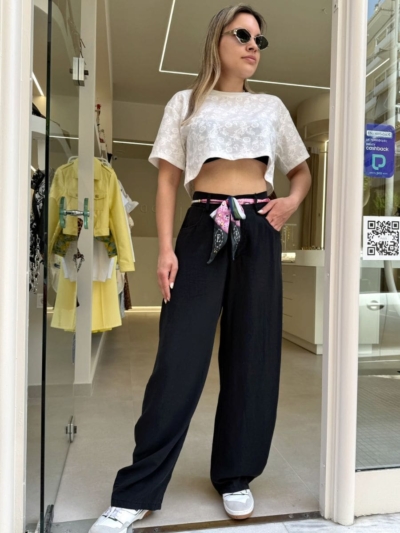 Παντελόνι με ζωνάκι φουλάρι