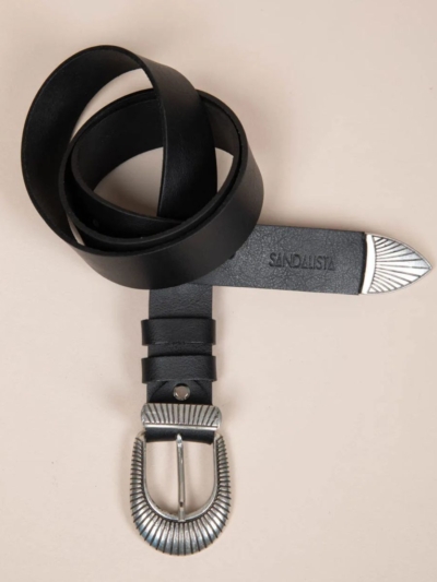 Lignes Noir δερμάτινη ζώνη