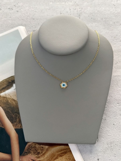 Hexagon mini eye κολιέ ατσάλι