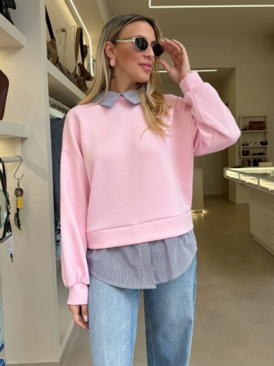 Μπλούζα με λεπτομέρειες πουκάμισου