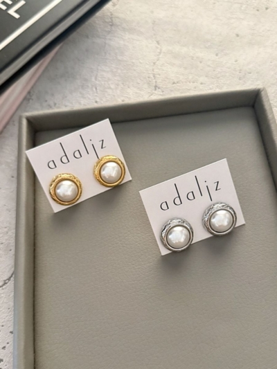 Pearl Dome σκουλαρίκια ατσάλι