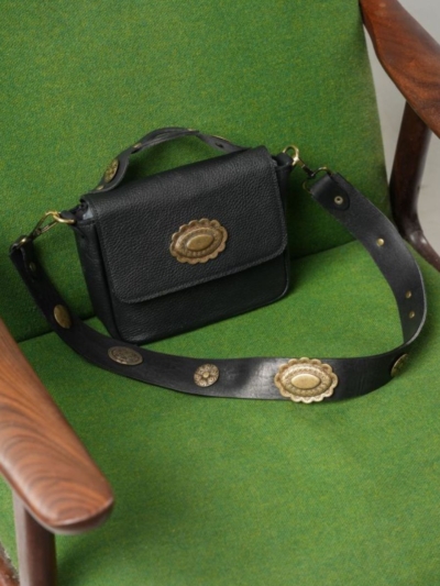 Vintage medallion δερμάτινη τσάντα