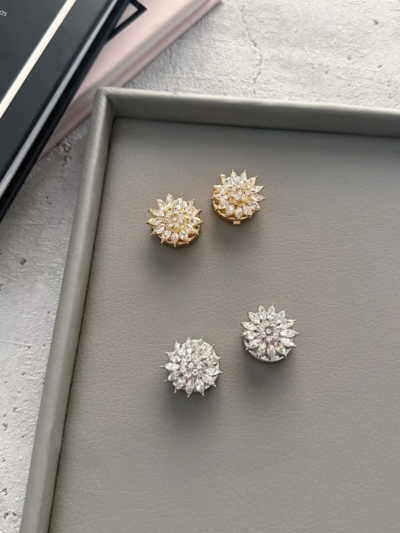 Luxe bloom κρυστάλλινα μανικετόκουμπα