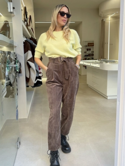 Ψηλόμεσο κοτλέ παντελόνι Alicia