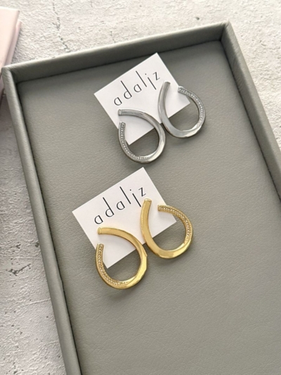 Oval glow σκουλαρίκια ατσάλι