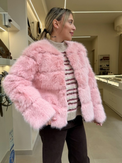 Baby pink οικολογική γούνα