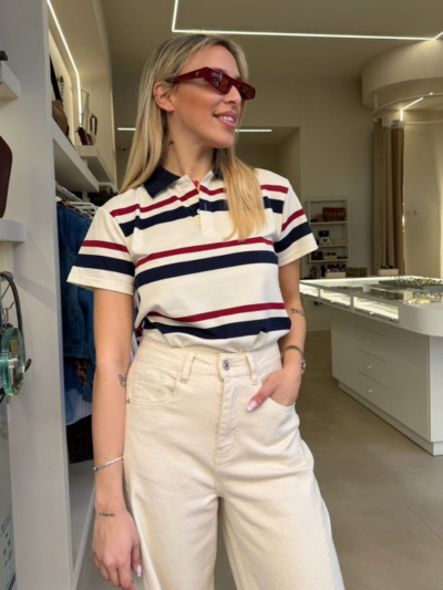 Mila polo μπλούζα εκρού